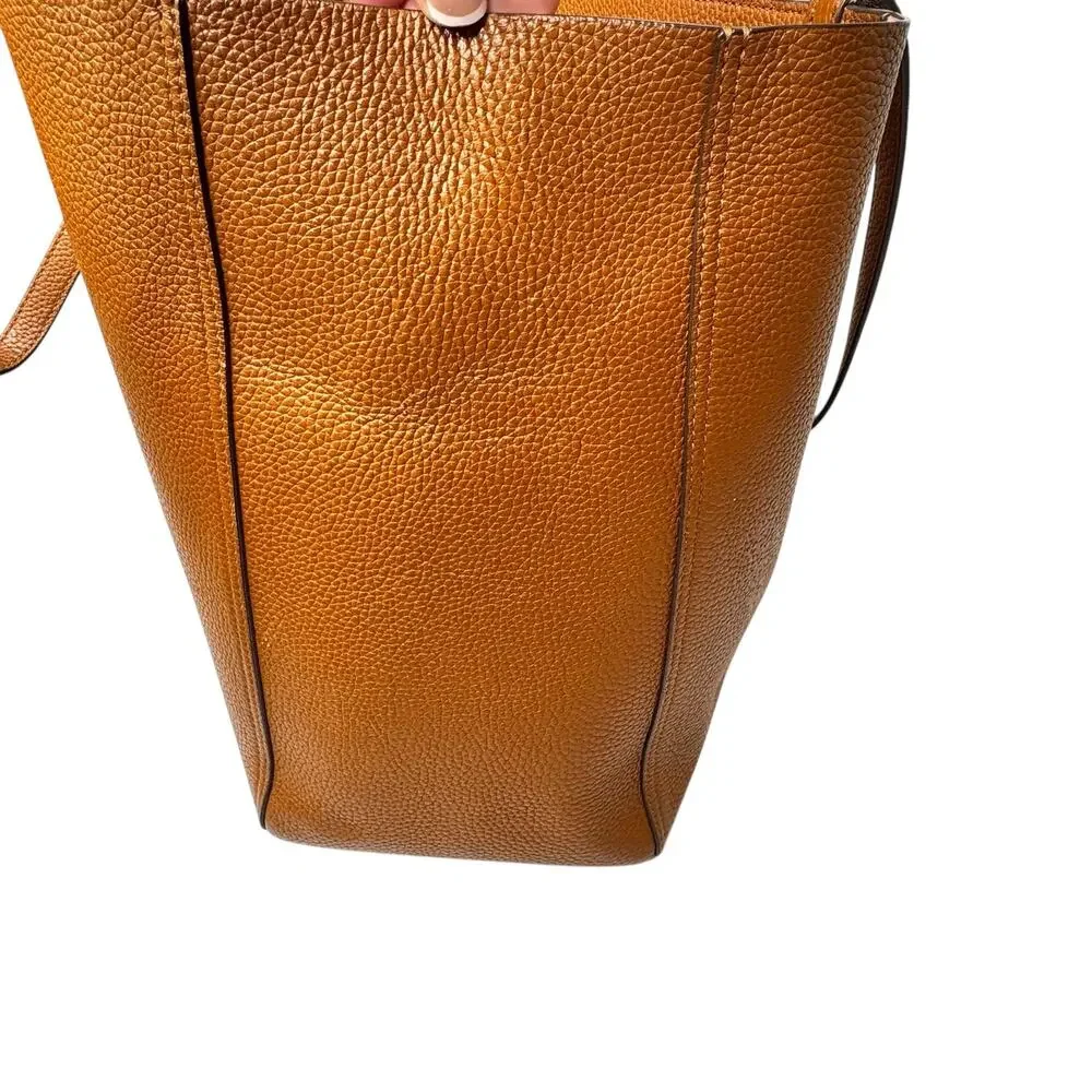 Tory Burch Blake Large Tote purse and insert Brown big Leather Handbag 18